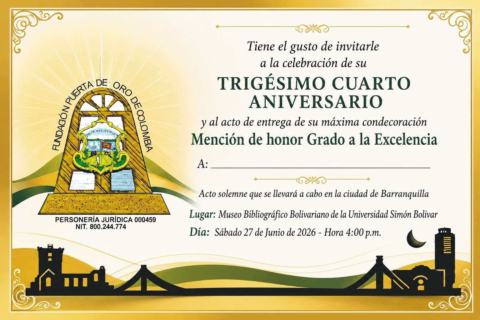 De La Fundación Puerta De Oro De Colombia